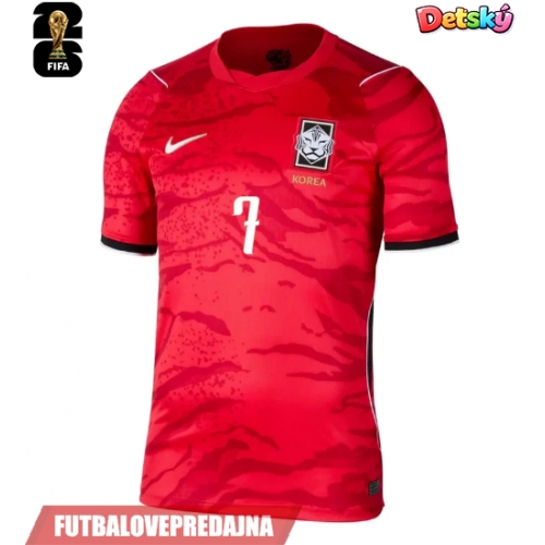 Lacne Dětský Futbalové dres Kórejská republika Son Heung-min #7 MS 2026 Krátky Rukáv - Domáci (+ trenírky)
